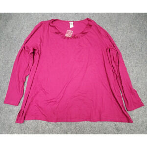 Jms Just My Size‎ Blouse Top Women's Plus Size 5X Pink Rhinestone Neck New NWT